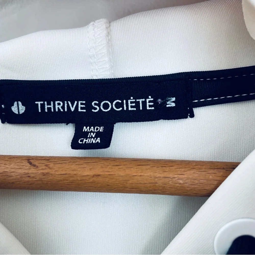 Thrive Société White Black Ring Pull Hoodie T31J612 Medium
